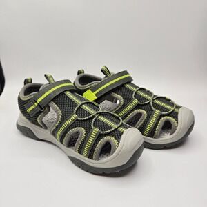Wonder Nation Toddler Boy's SIZE 12 Closed Toe Sandal Color:Black/Grey/Yellow